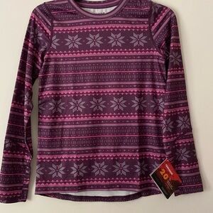 Terramar Climasense 2.0 Base Layer crewneck shirt blackberry fair isle Top Large